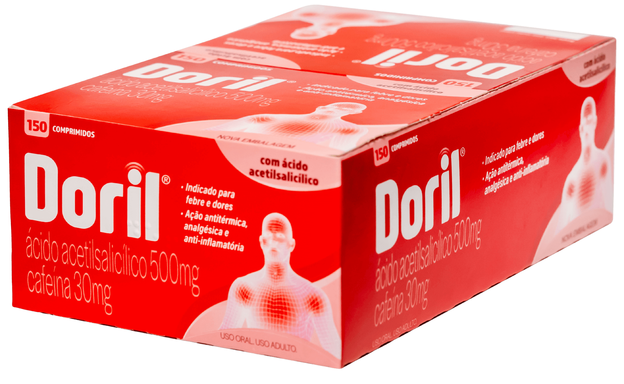 embalagem de caixa de remédio Doril