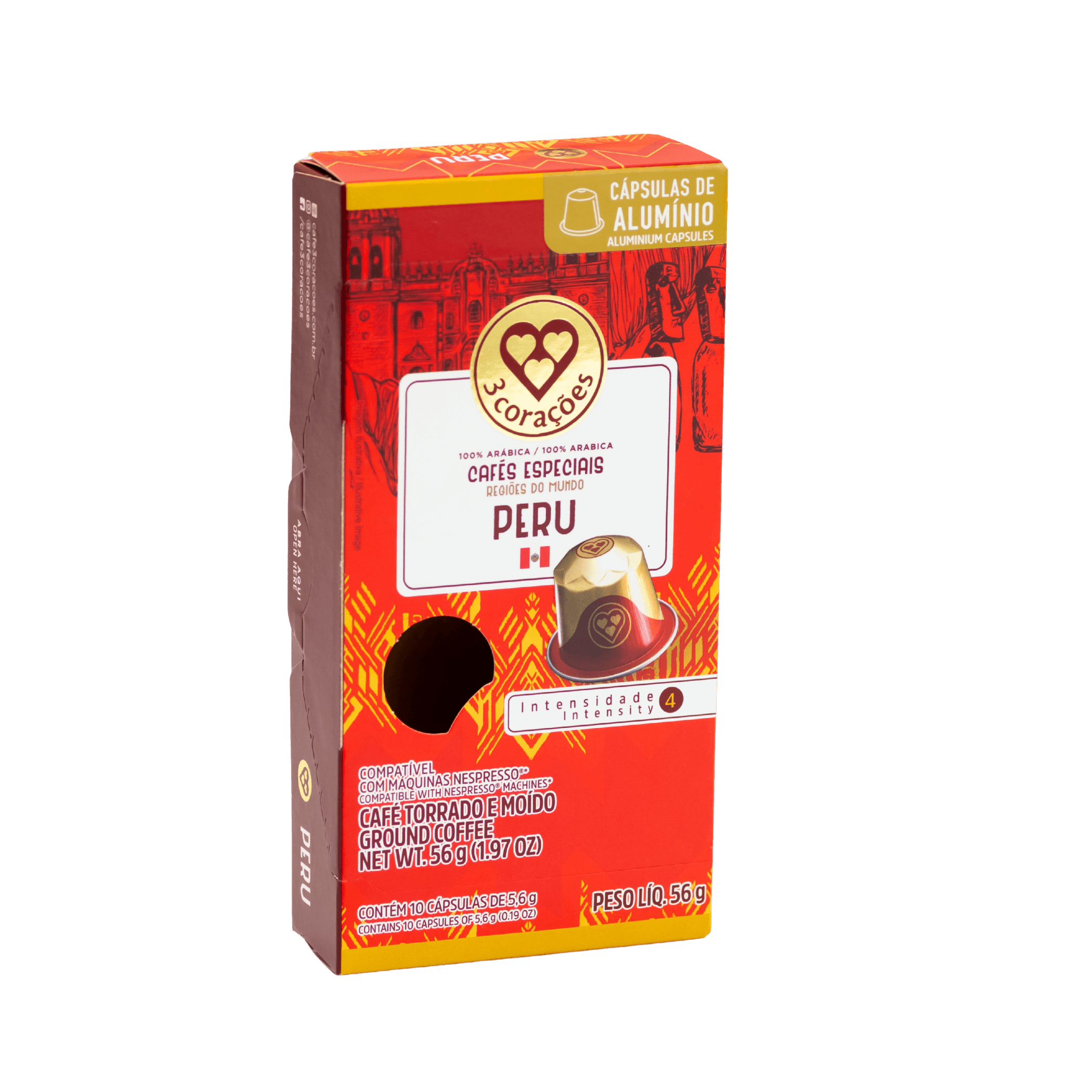 embalagem das cápsulas de café 3 corações peru