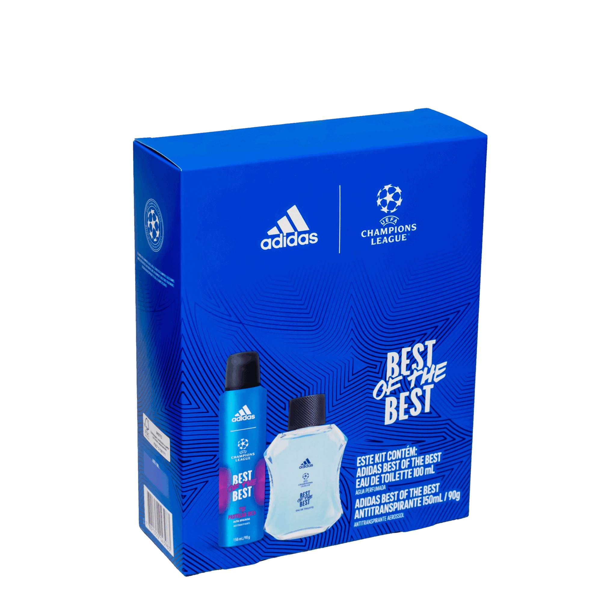 embalagem de desodorante e eau de toilette adidas